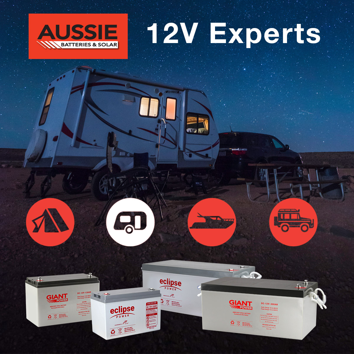 Camping Batteries & 12 Volt Power | Camping Battery & 12V Battery ...